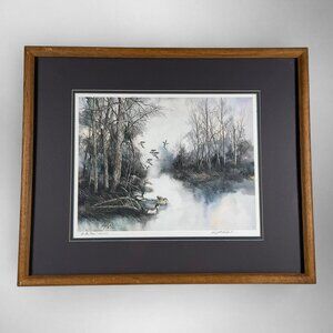 Signed Suzette Habel Limited Edition Wildlife Print “On the Move” Framed Art